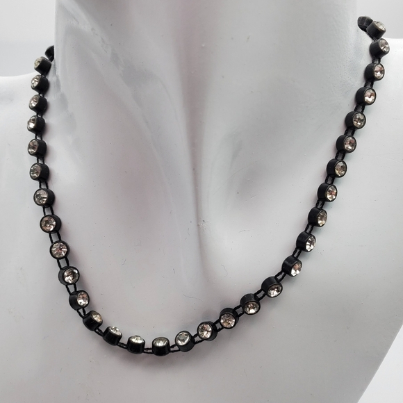 Punk rocker meets glam‎ grunge crystal necklace  w extender N2517 - Picture 1 of 4